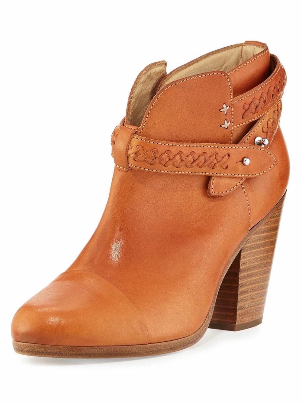 Rag & Bone Harrow Belted Leather Ankle Boots - Size 38 / US 8